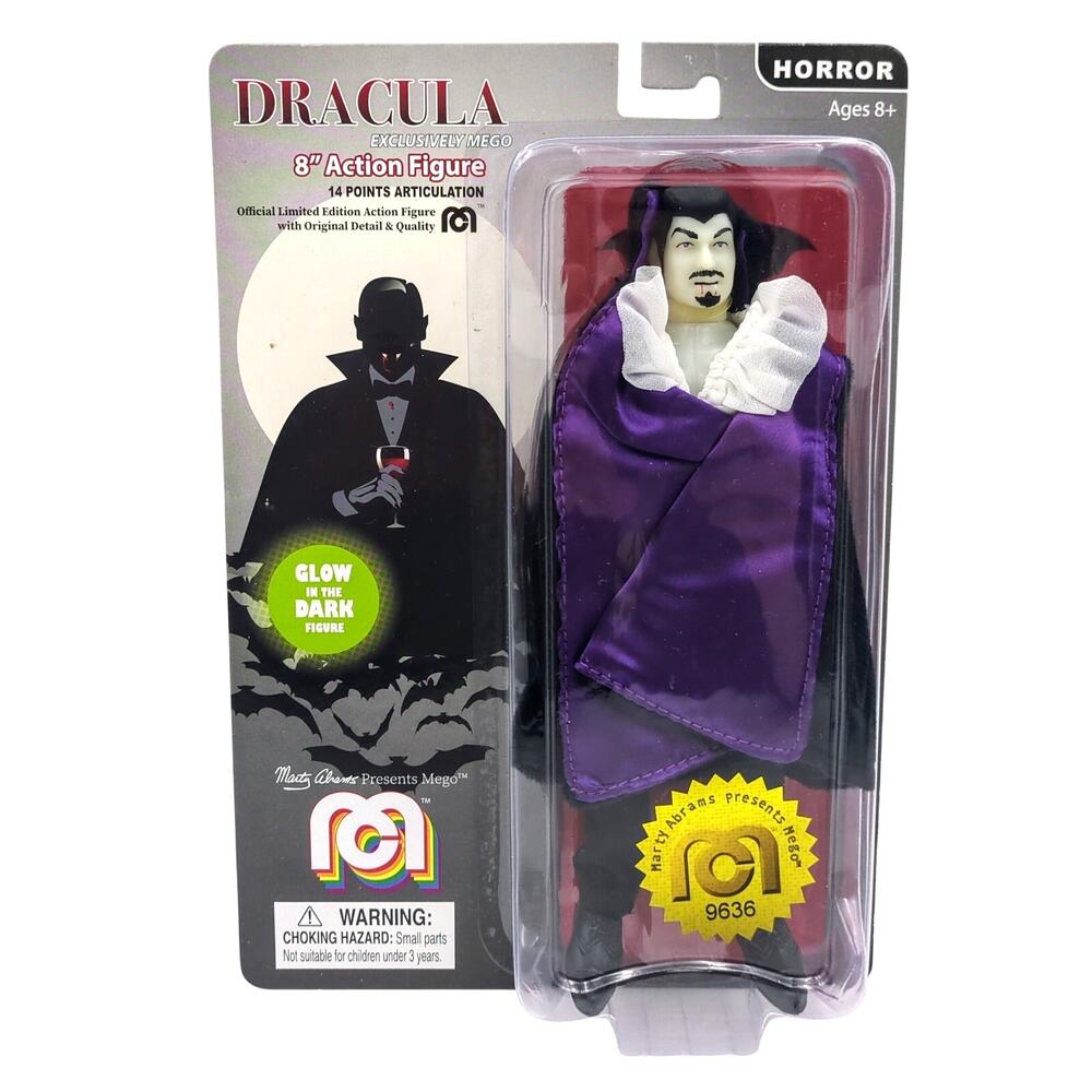 Mego Dracula 8” Glow in the Dark Action Figure 14 Pts Articulation 2019